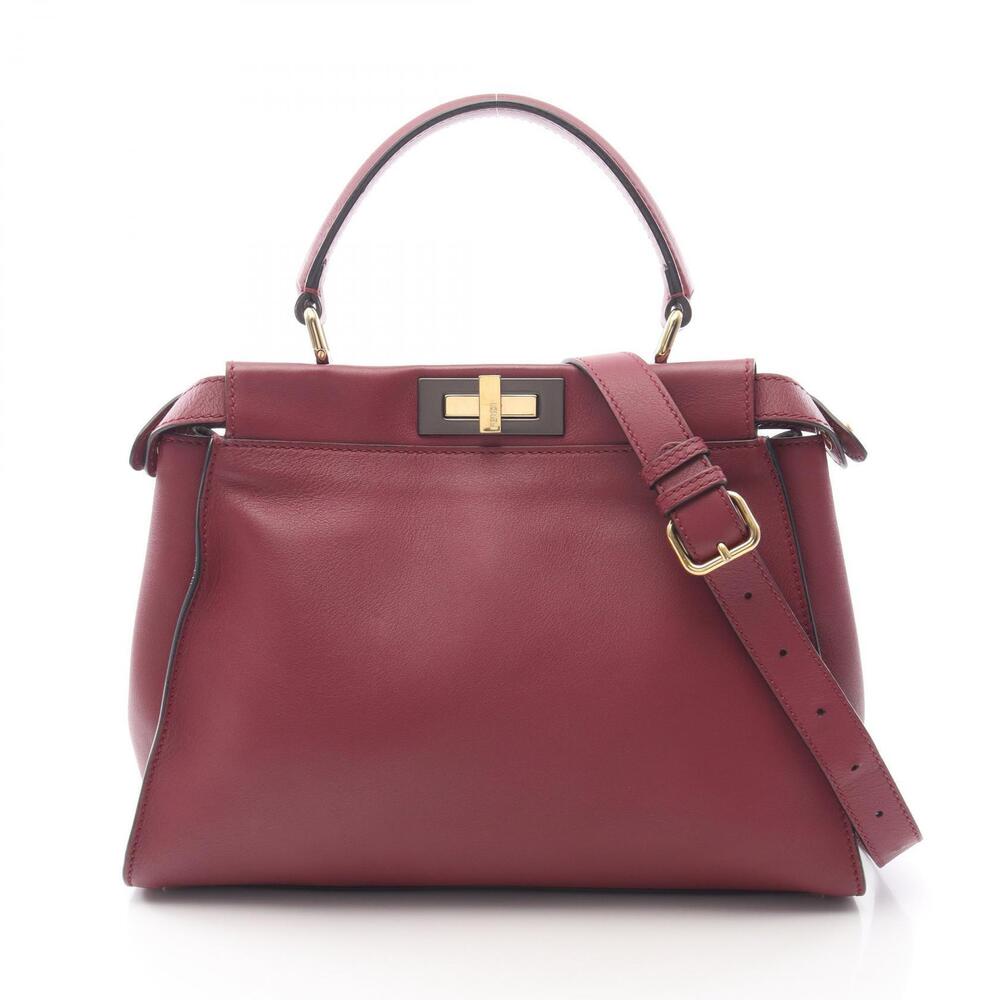 Fendi Peekaboo Regular Handbag Leather Purple
